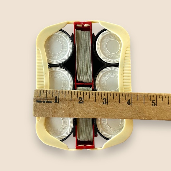 Vintage Happy Ante Plastic Poker Chip Caddy Poker Chips & Italian Playing Cards - Picture 9 of 10